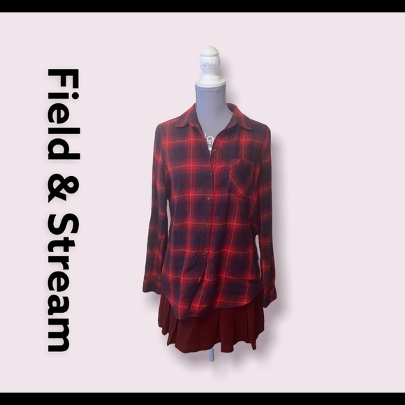 ❤️NWOT Field & Stream flannel plaid shirt size medium❤️ - Picture 1 of 9